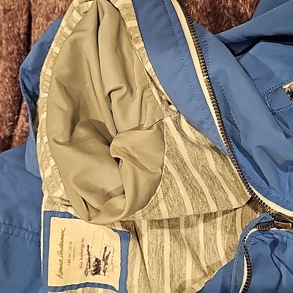 Boys Hanna Andersson wind at your back anorak lined jacket 140 (US 10) EXCELLENT - Picture 6 of 8